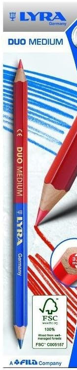 Lyra Matita bicolore Duo Medium, Rosso/Blu
