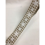 Nastro A Quadretti Con Stelle Ricamate