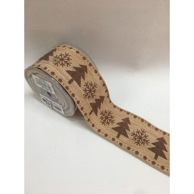 Nastro Con Abeti E Fiocchi Di Neve