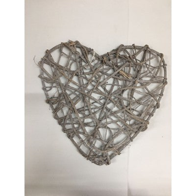 Cuore In Legno A Ragnatela 34cm