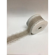 Nastro Naturale Con Merletto Esterno