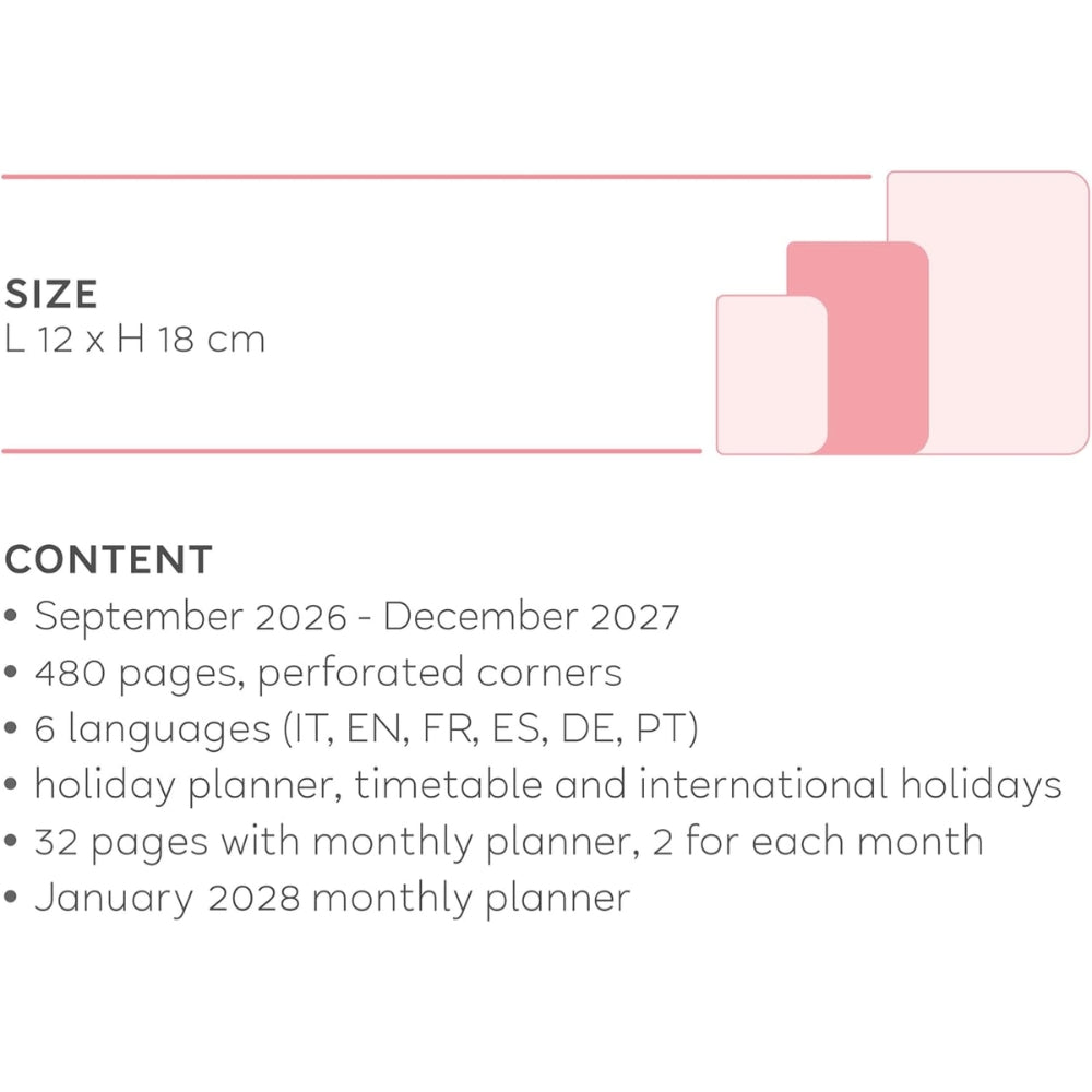 Agenda Giornaliera Medium 16 Mesi Settembre 2026 – Dicembre 2027 Legami Deep Teal