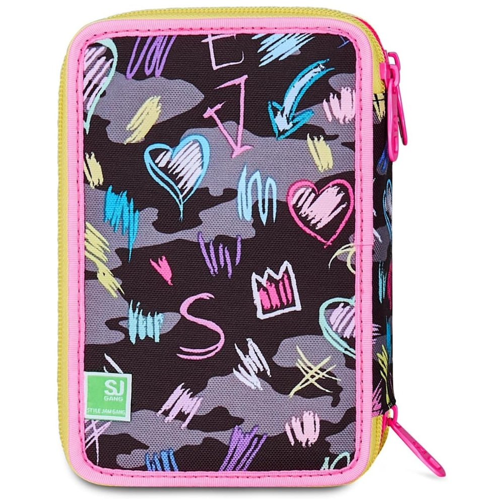 Astuccio Completo 3 Zip SJ Gang Game Led Girl - Fucsia/Rosa
