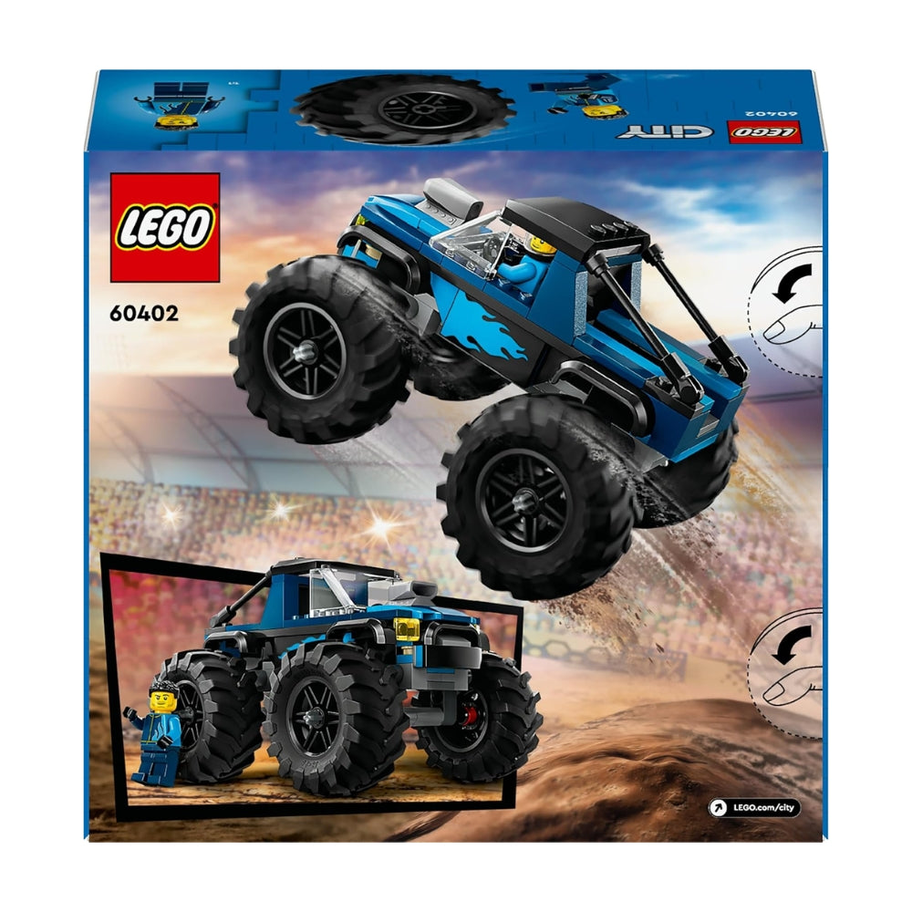 LEGO City Monster Truck Blu, Giocattolo Fuoristrada Off-Road da Costruire, Giochi per Bambini e Bambine da 5 Anni in su con Costruzioni, Regalo Divertente con Minifigure del Pilota del Veicolo 60402