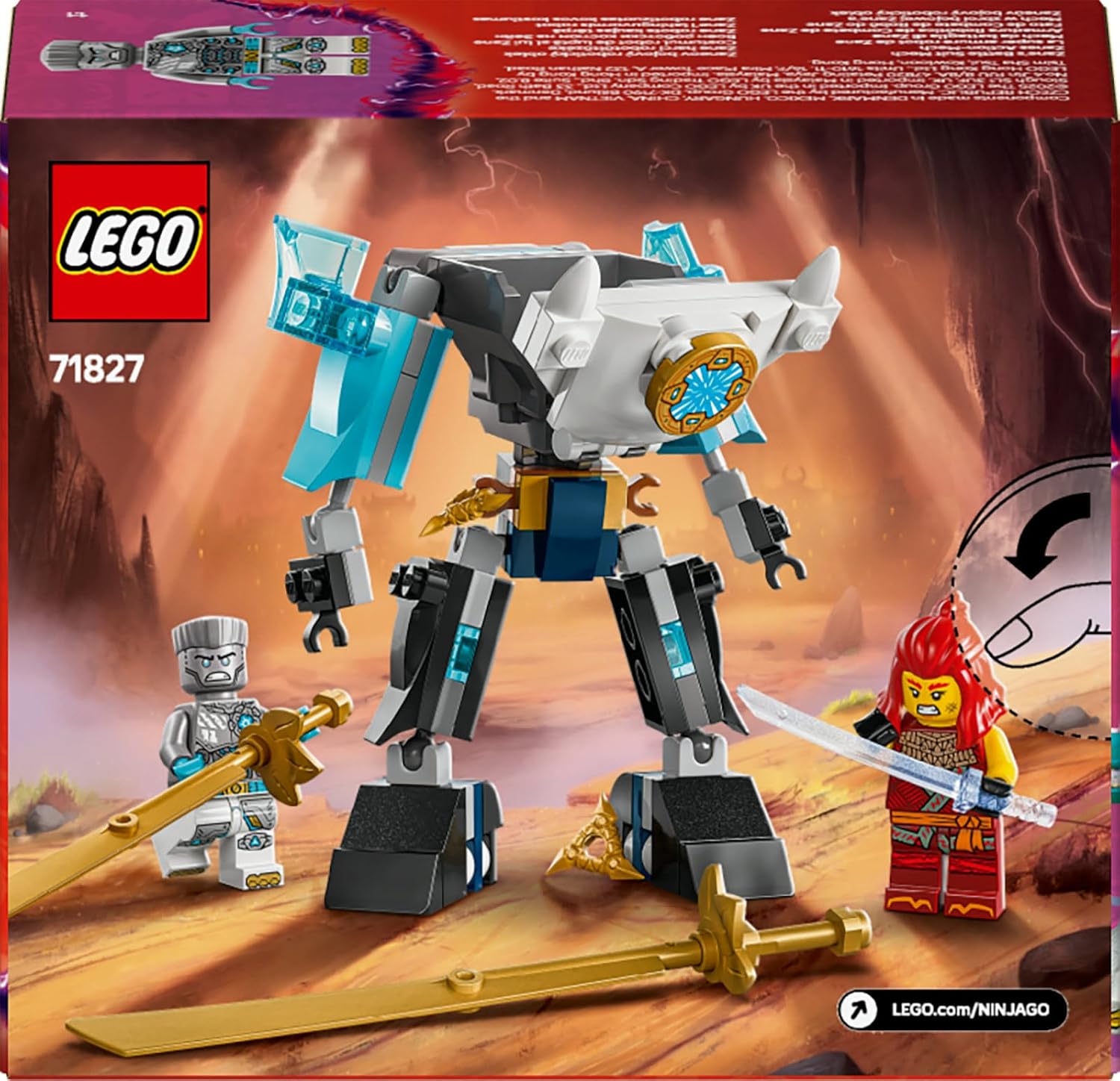 LEGO NINJAGO Mech da Battaglia di Zane - Figura Giocattolo Ninja Snodabile con 3 Minifigure con Armatura, Spade e Accessori, Giochi per Bambini e Bambine da 6 Anni da La Rivolta dei Draghi 71827