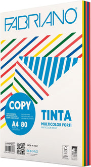 Carta in risma colorata Fabriano 100 fogli A4 160gr mix 5 colori 21x29.7cm