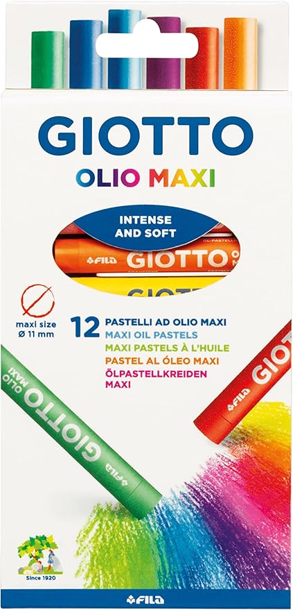 Giotto pastelli ad olio maxi in astuccio da 12 colori