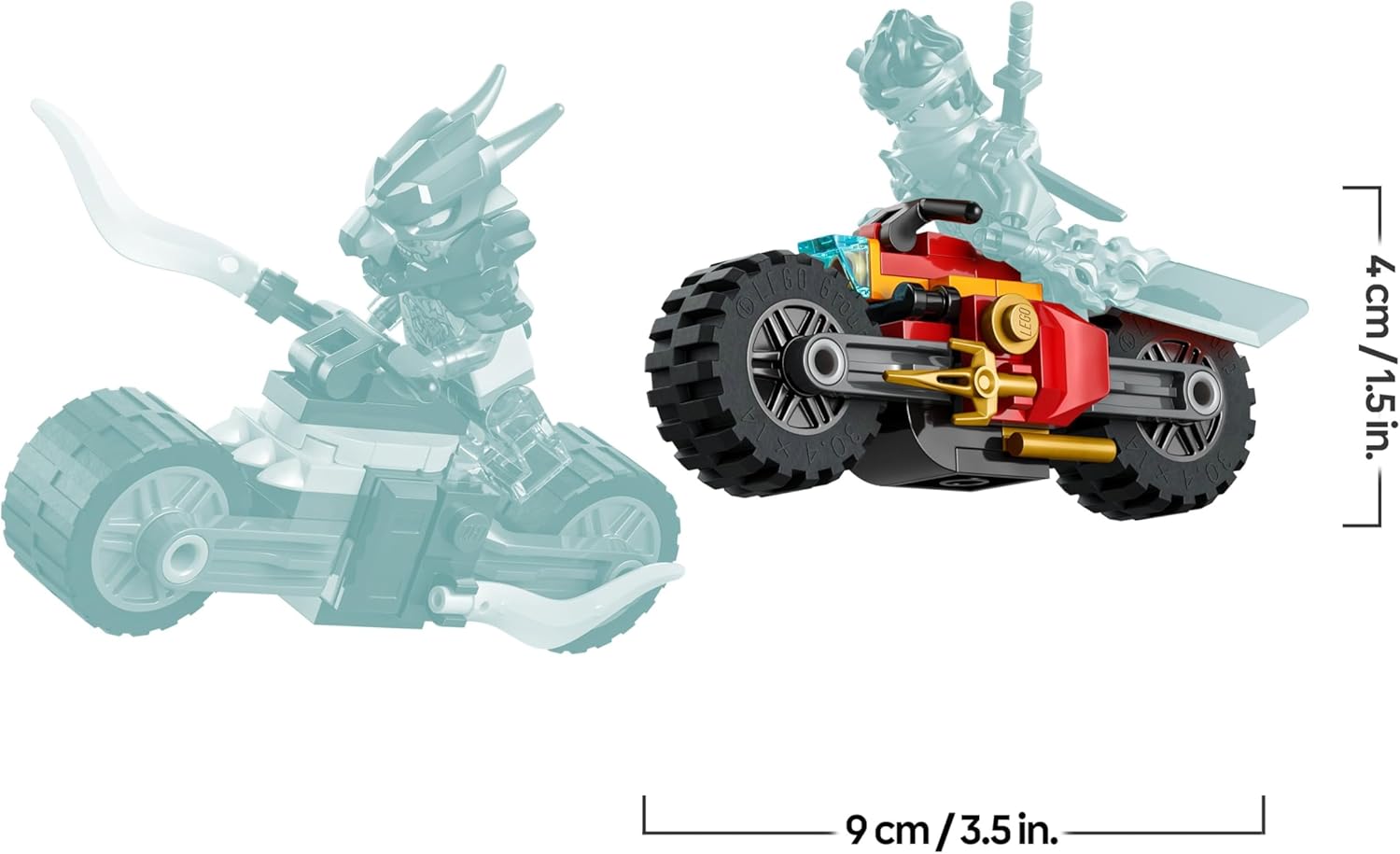 LEGO NINJAGO Gara di Velocità sulla Moto di Kai - Set Ninja con 2 Motociclette Giocattolo con Ruote Mobili, 2 Minifigure e Accessori - Regalo per Bambini da 6 Anni Fan di La Rivolta dei Draghi 71838