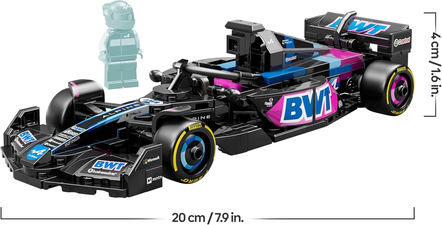 LEGO Speed Champions Auto da Corsa BWT Alpine F1 Team A524 Macchina Giocattolo da Collezione con Minifigure del Pilota, Modello per Bambini e Bambine da 10 Anni o per Adulti Fan della Formula 1 77248
