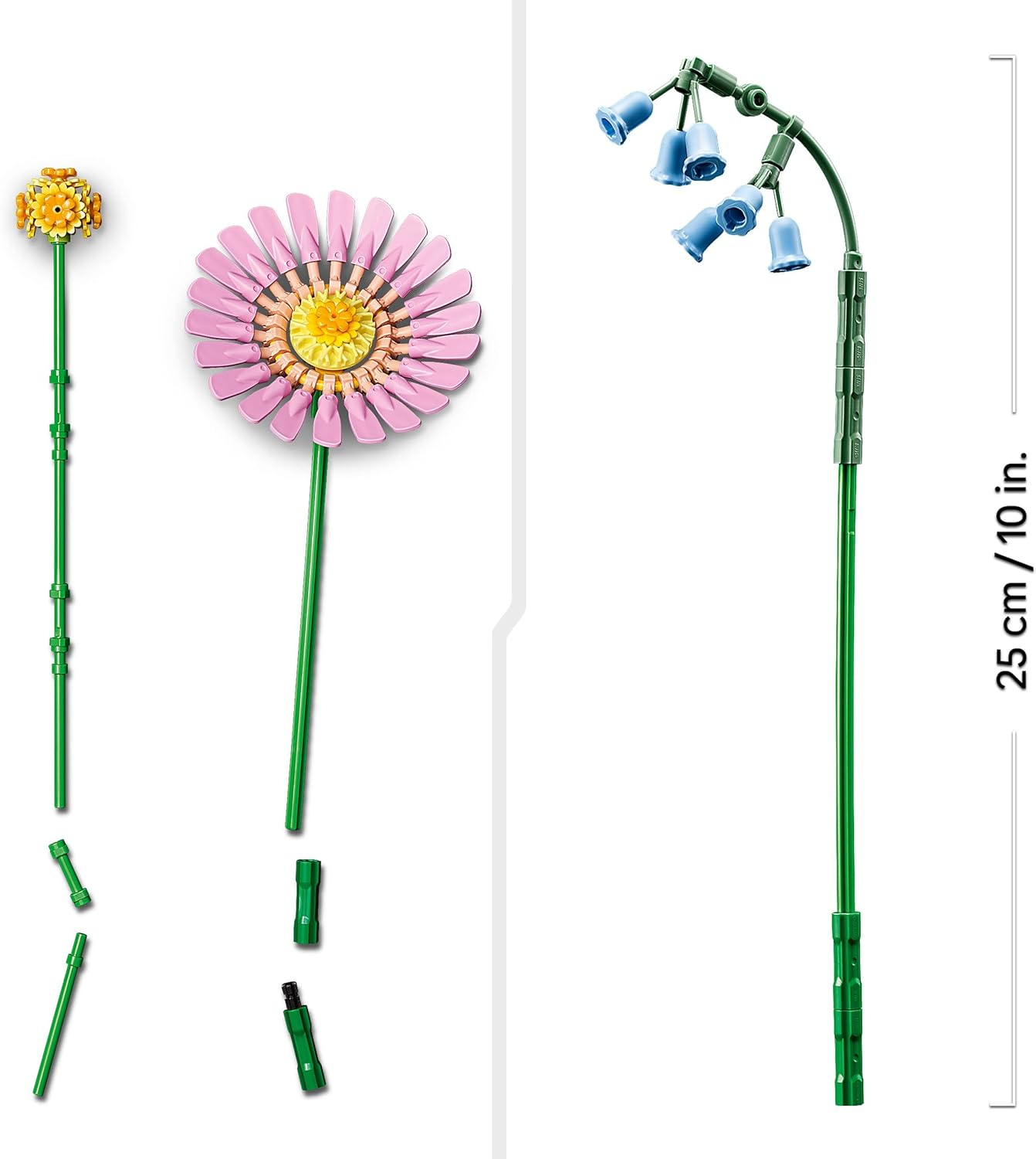 LEGO Botanicals Bouquet di Fiori Estivi con Campanule, Rosa, Tulipano e Altri Fiori Finti - Decorazione Floreale di Casa - Gioco di Natale per Bambine da 9 Anni in su - Regalo di Compleanno - 10347