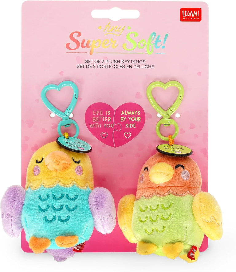 Legami - Set di 2 Portachiavi con Peluche - Super Soft! - Tiny, Edizione Limitata per San Valentino, Regalo Per Coppia