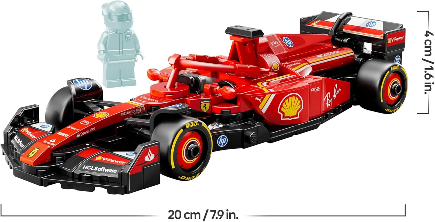 LEGO Speed Champions Auto da Corsa Ferrari F1 SF-24 - Giocattolo da Collezione con Minifigure Formula 1 - Giochi di Natale per Bambini da 10 Anni o per Adulti Fan degli Sport Automobilistici 77242