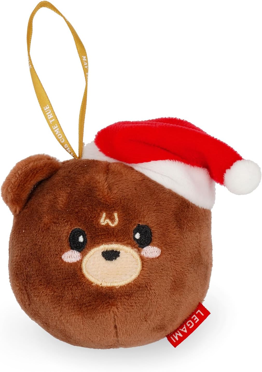Legami - Decorazione Natalizia in Peluche Oh-Oh-Ornaments, Tema Teddy Bear, Pallina di Natale, da Appendere all'Albero, in Poliestere, 9 x 10 x 4 cm