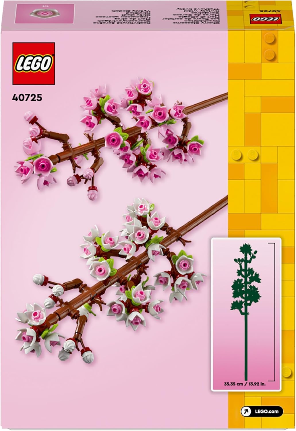 LEGO Botanicals Fiori di Ciliegio Giocattolo - Set da Costruire di Fiori Finti - Decorazione Floreale da Casa o da Scrivania - Regalo a Tema Natura per Bambine e Ragazze Adolescenti da 8 Anni - 40725