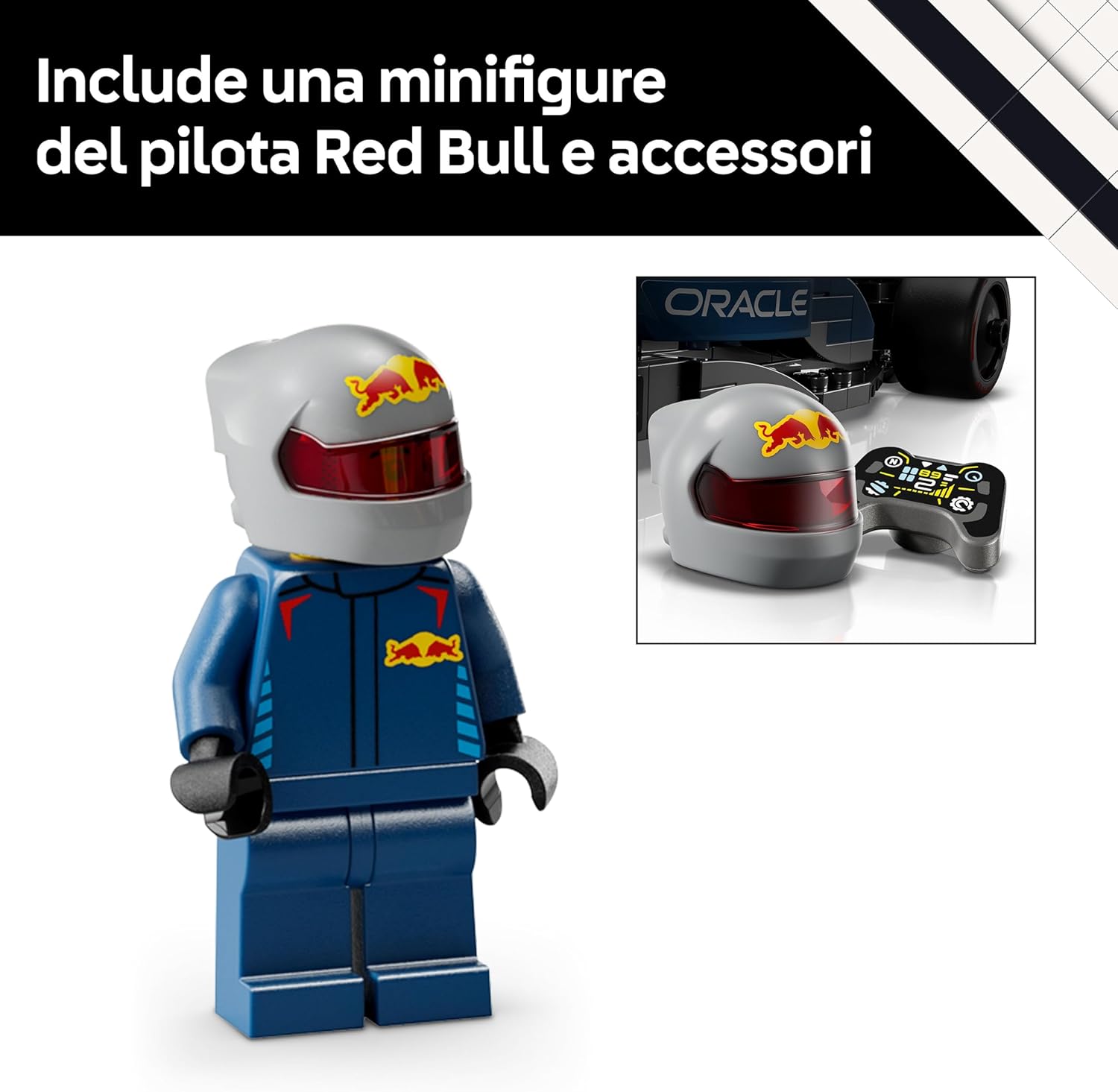 LEGO Speed Champions Auto da Corsa F1 Oracle Red Bull Racing RB20 Modello di Macchina da Collezione con Minifigure del Pilota di Formula 1, Regalo per Uomo, Donna e Adulti Fan dell'Automobilismo