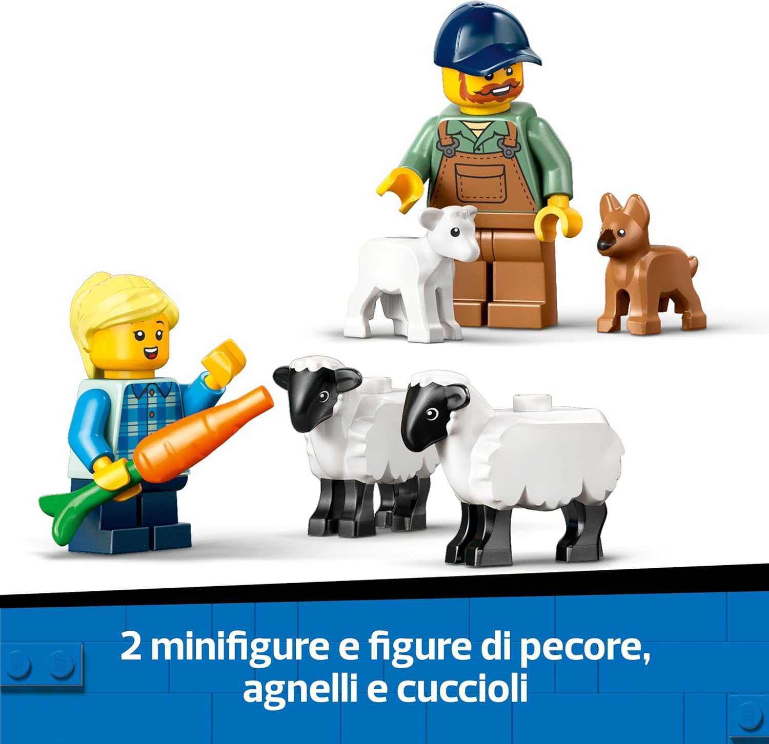 LEGO City Trattore Agricolo Rosso con Rimorchio e Pecore - Giocattoli della Fattoria con Veicolo e Figure di Animali - Giochi Montessori per l'Apprendimento per Bambini e Bambine da 4 Anni in su 60461