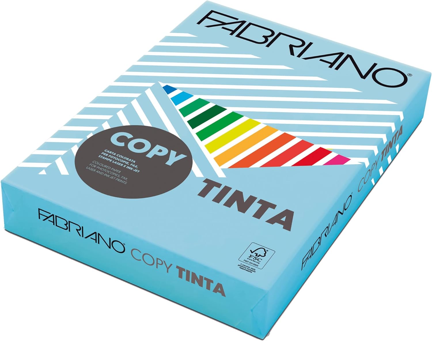 Fabriano Confezione di carta colorata, 500 fogli, formato A4, 80g, 21x29.7cm