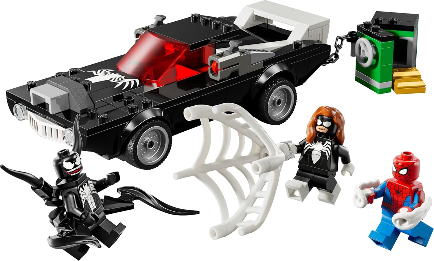 LEGO | Marvel Spider-Man Contro Muscle Car di Venom - Macchina Giocattolo da Costruire con 3 Minifigure, Giochi per Bambini da 7 Anni Fan dei Supereroi, dei Veicoli e dei Modelli di Auto 76309