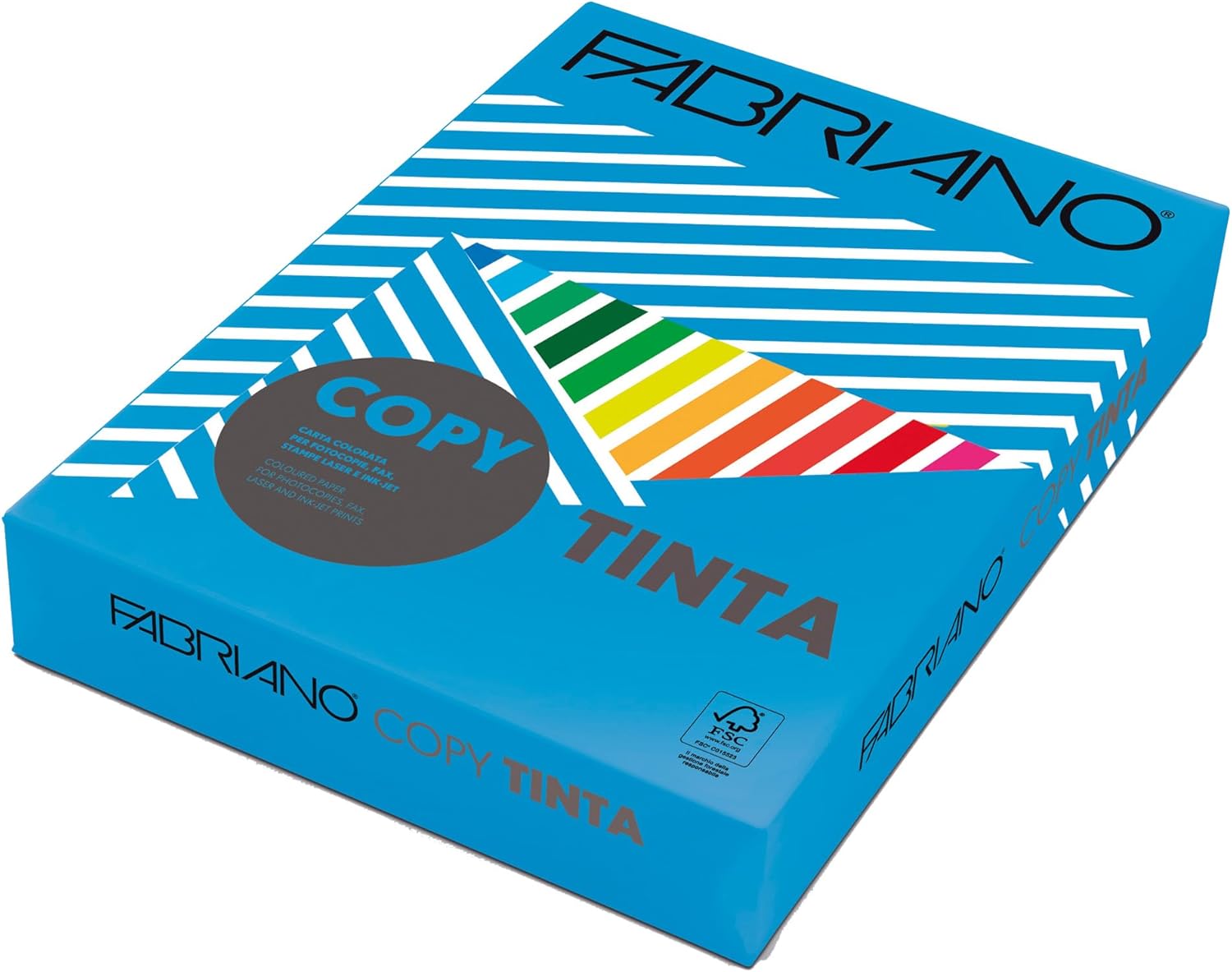 Fabriano Confezione di carta colorata, 100 fogli, formato A4, 200g, 21x29.7cm