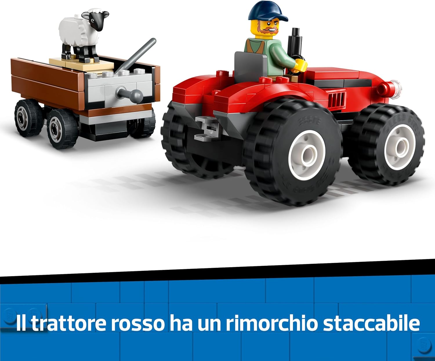 LEGO City Trattore Agricolo Rosso con Rimorchio e Pecore - Giocattoli della Fattoria con Veicolo e Figure di Animali - Giochi Montessori per l'Apprendimento per Bambini e Bambine da 4 Anni in su 60461