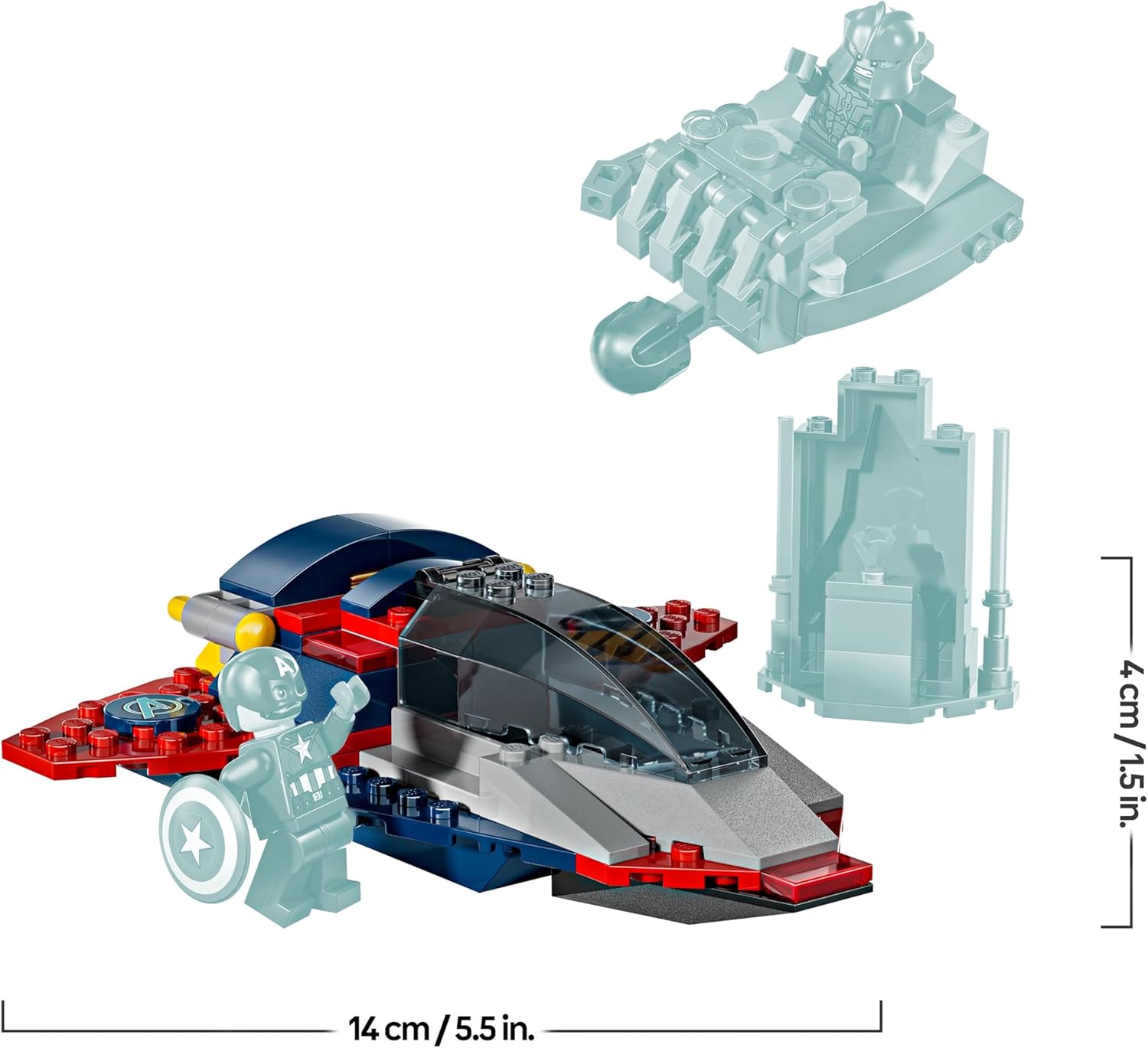 LEGO ǀ Marvel Capitan America Contro Thanos - Giocattolo Avengers con Aereo e 2 Minifigure con Accessori Incluso lo Scudo di Cap - Regalo da Supereroi per Bambini da 4 Anni in su - 76319
