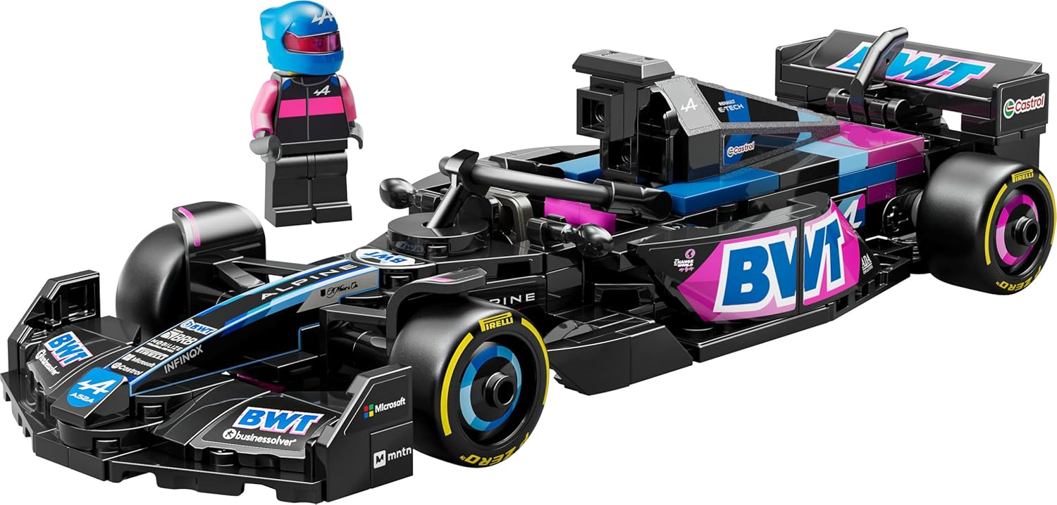 LEGO Speed Champions Auto da Corsa BWT Alpine F1 Team A524 Macchina Giocattolo da Collezione con Minifigure del Pilota, Modello per Bambini e Bambine da 10 Anni o per Adulti Fan della Formula 1 77248