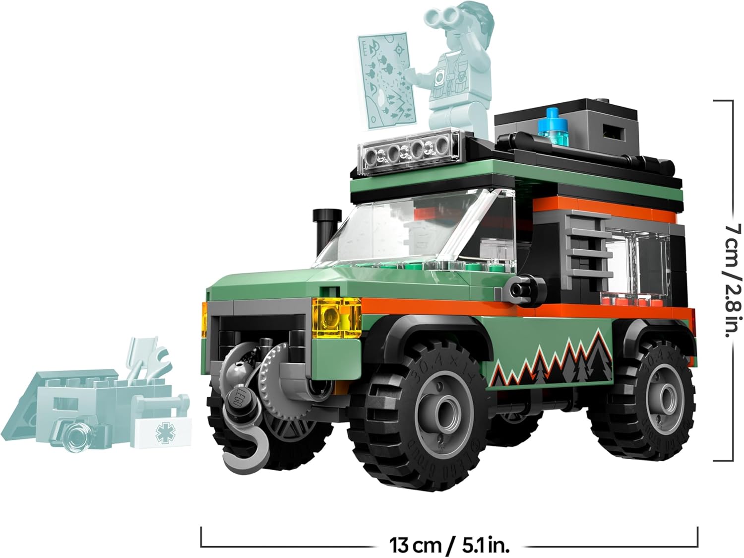 LEGO City Fuoristrada di Montagna 4x4 - Set con Jeep Giocattolo da Costruire, Giochi per Bambini e Bambine da 6 Anni in su, Idea Regalo per Compleanni e Festività con una Minifigure e Accessori, 60447