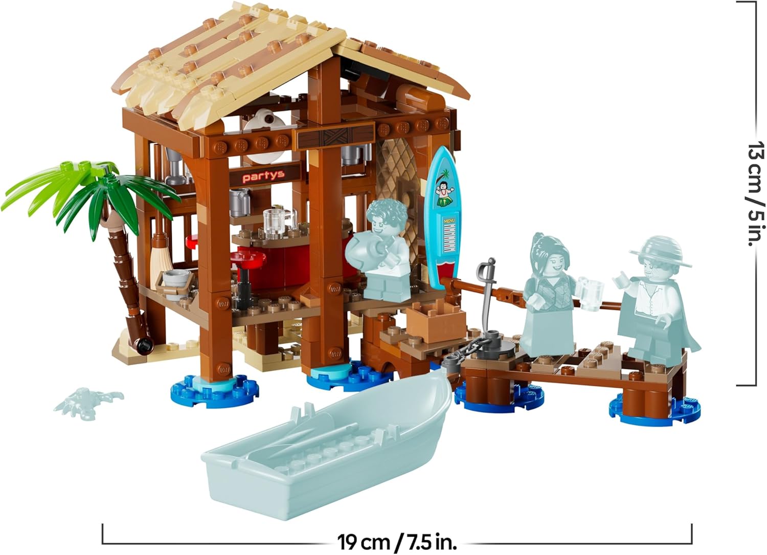 LEGO ONE PIECE La Capanna del Villaggio Foosha Giocattolo con Barca, Minifigure di Luffy, Shanks e Makino, Accessori e Poster Ricercato - Regalo per Bambini, Bambine e Fan degli Anime da 8 Anni 75636