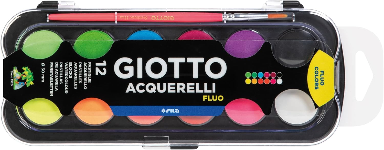 Giotto Acquerelli Fluo 12 pz