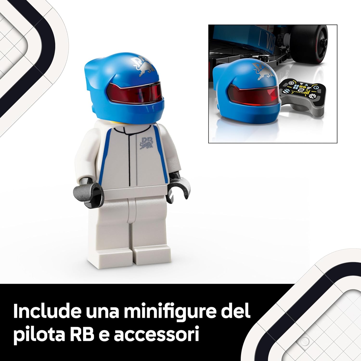 LEGO Speed Champions Auto da Corsa F1 Visa Cash App RB VCARB 01 Modello di Macchina da Collezione con Minifigure del Pilota di Formula 1, Regalo per Uomo, Donna e Adulti Fan dell'Automobilismo 77246