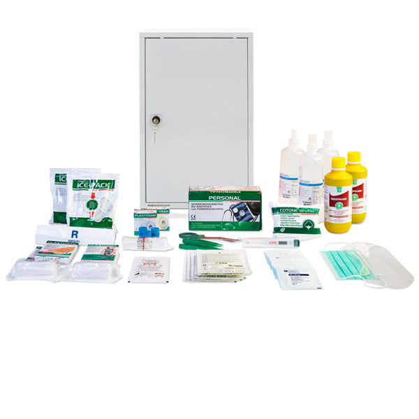 Armadietto di pronto soccorso 102/M - 46x30x14 cm - metallo - oltre 3 persone - bianco - PVS