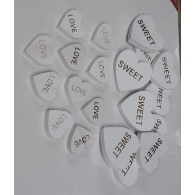 Sagome Cuori Con Scritte "sweet" E "love"– Confezione 2 Misure