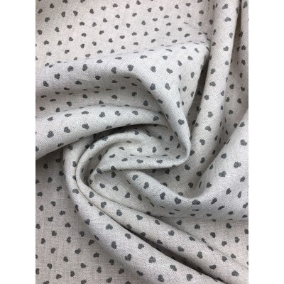 Stoffa A Fantasia - Cuori - Lino