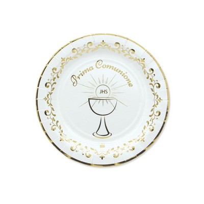 8 Piatti Ø Prima Comunione Gold Metal - Big Party