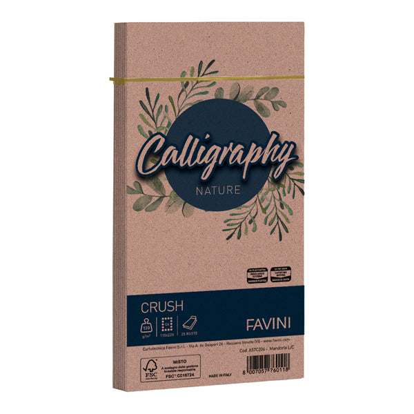 Busta Calligraphy Nature Crush - 110 x 220 mm - Favini - conf. 25 pezzi