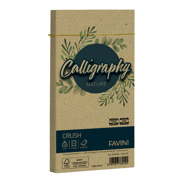 Busta Calligraphy Nature Crush - 110 x 220 mm - Favini - conf. 25 pezzi