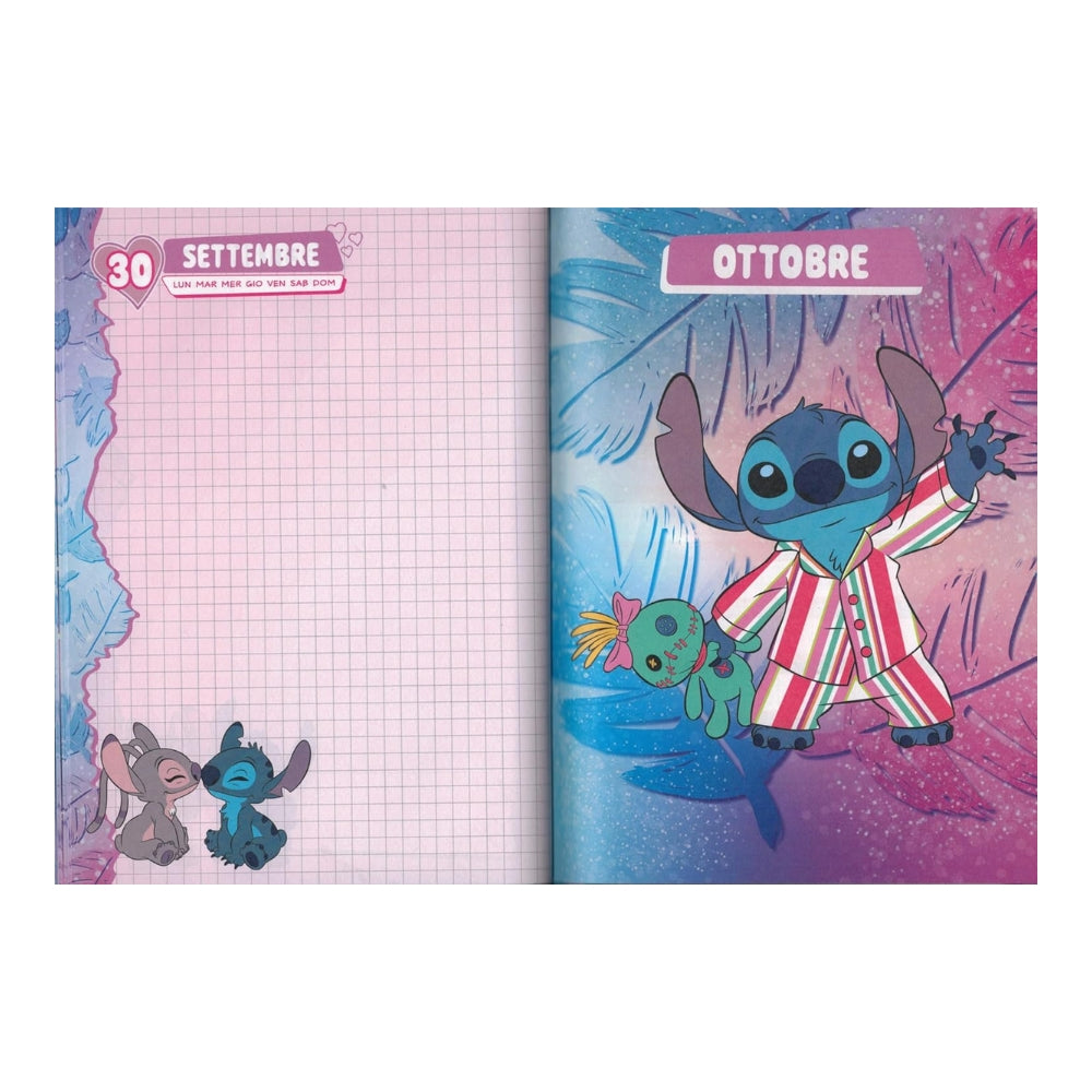Diario Standard Giornaliero Lilo & Stitch, Non Datato, 10 Mesi - Seven