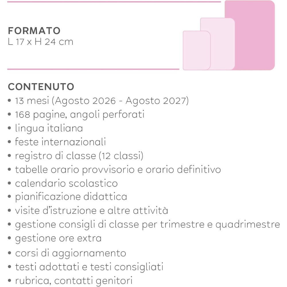 Agenda Del Docente Settimanale Agosto 2026 – Agosto 2027 Legami Large Cosmic Lilac