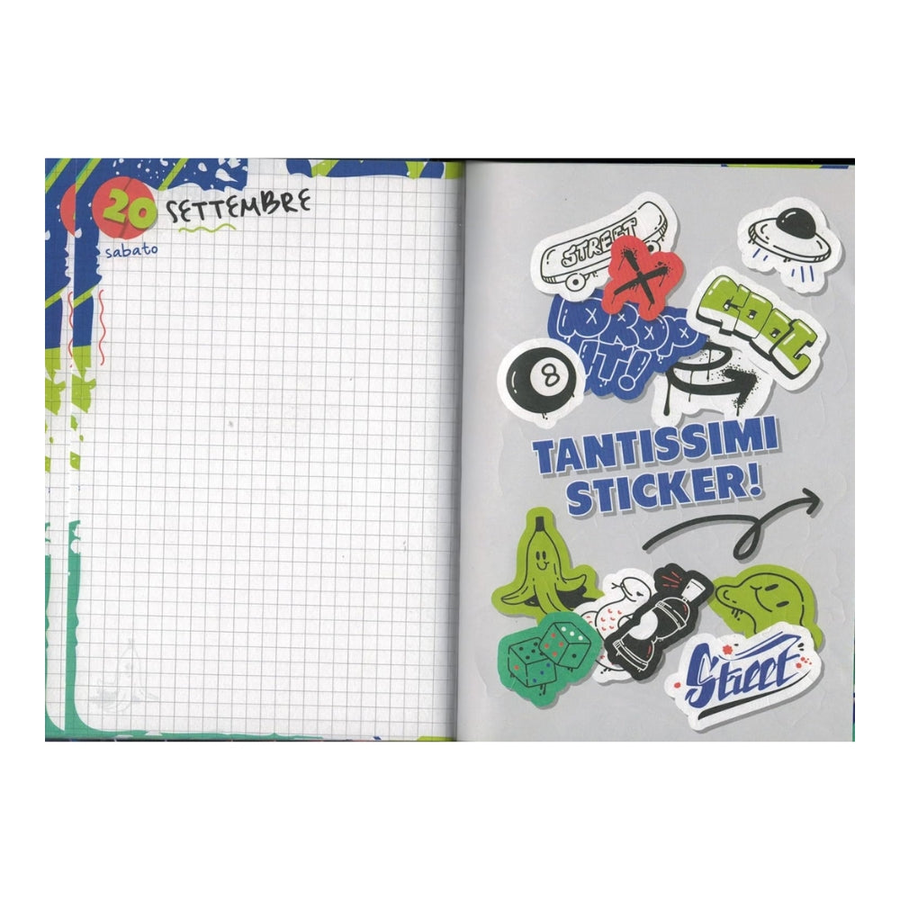 Diario Standard Giornaliero Seven Boy, Datato 2025/2026, 12 Mesi - Fantasie Assortite