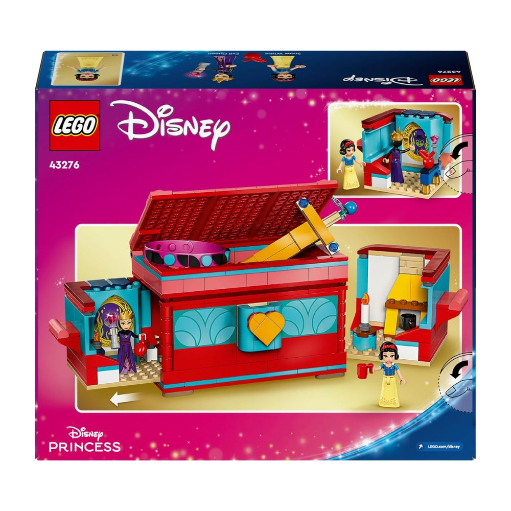 LEGO ǀ Disney Portagioie di Biancaneve - Giocattolo da Principesse con Coperchio, Braccialetto Indossabile e Mini Bamboline di Biancaneve e Regina Cattiva - Regalo per Bambine 6+ Fan del Film - 43276
