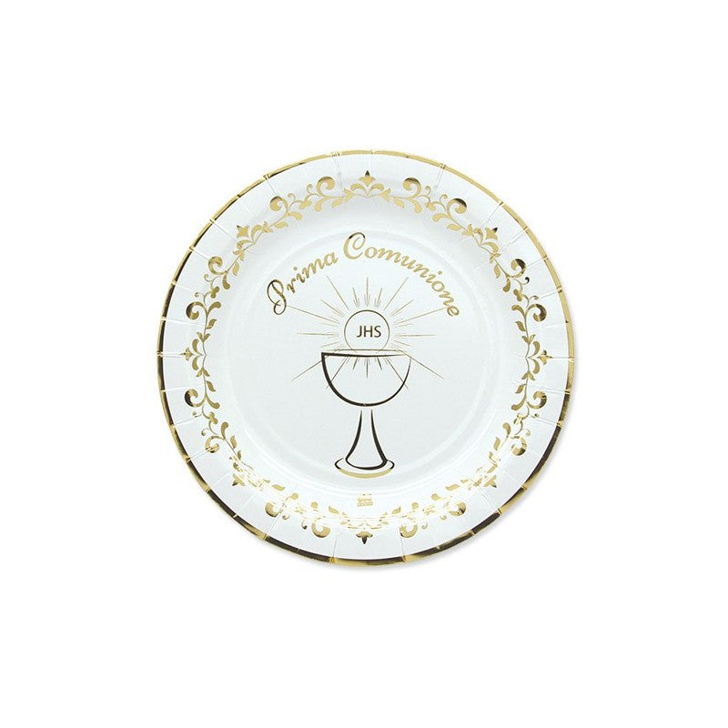 8 Piatti Ø Prima Comunione Gold Metal - Big Party