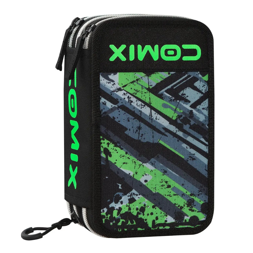 Astuccio 3 Zip Comix WBS Scratch Completo – Nero/Verde