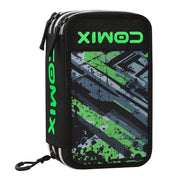 Astuccio 3 Zip Comix WBS Scratch Completo – Nero/Verde