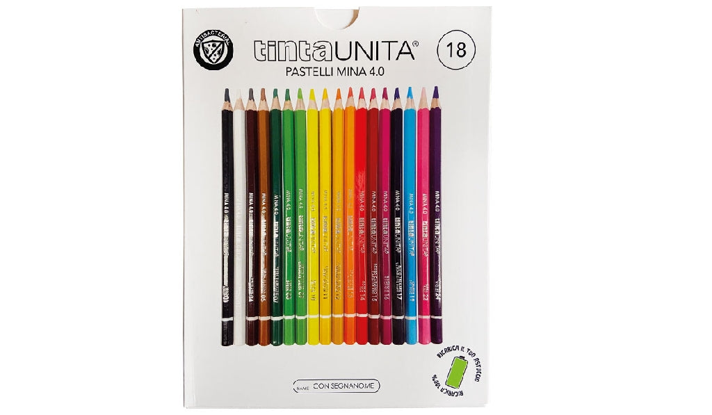 Tinta Unita – Pastelli a Matita 4,2 mm Set da 18 Pezzi
