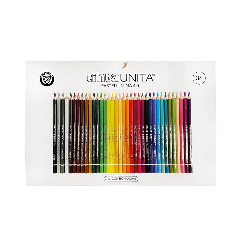 Tinta Unita – Pastelli a Colori con Mina 4,0 mm Set da 36 Pezzi