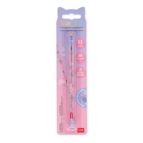 Matita Impilabile con Gomma Take a Tip Kitty - Legami