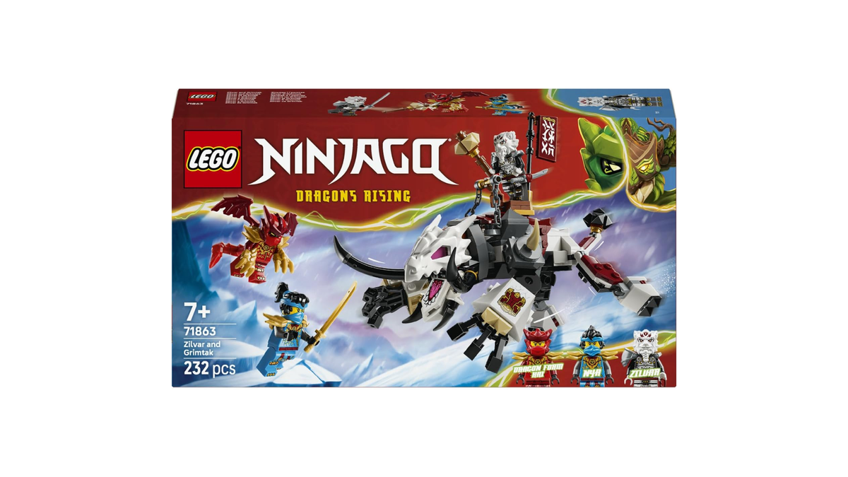 LEGO Ninjago Zilvar e Grimtak la Bestia Drago 71863 | Giochi per bambini da 7 anni, con action figure giocattolo e 3 minifigure tra cui Kai e Nya, regalo di...