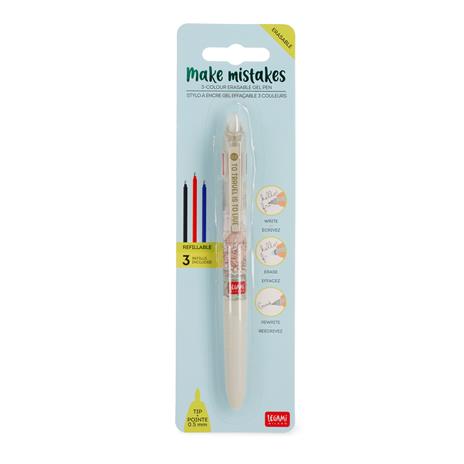 Legami Penna Gel Cancellabile 3 Colori Make Mistakes – Travel