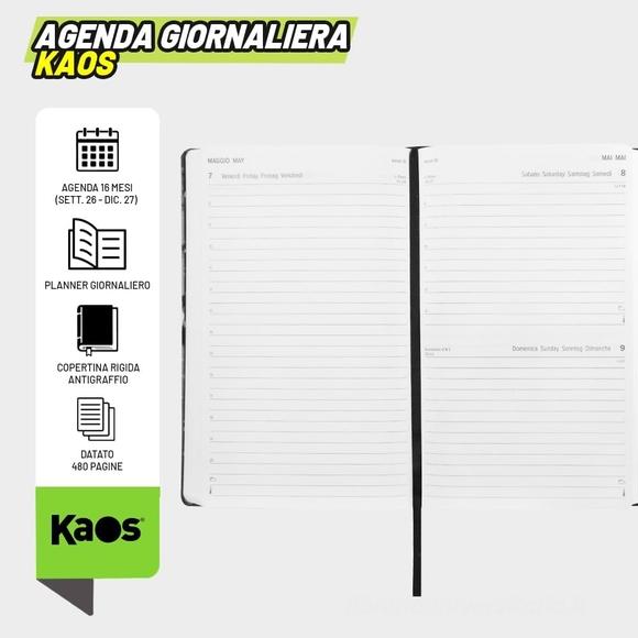 Agenda giornaliera datata 16 mesi 13x21 Bacio