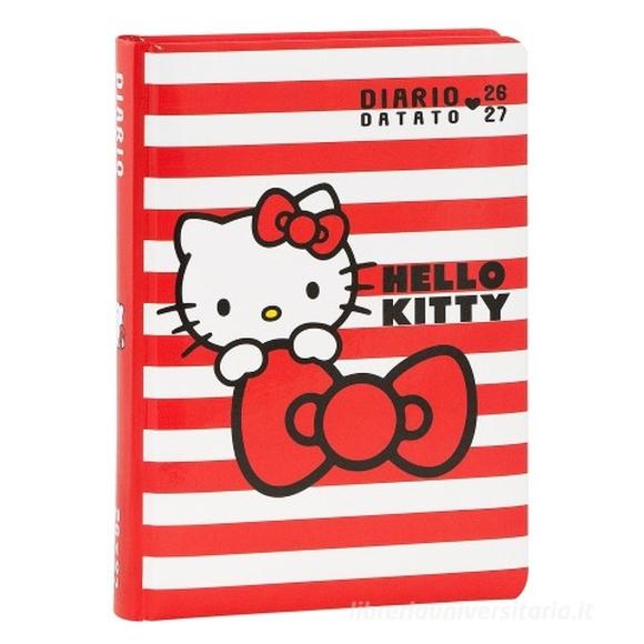 DIARIO SCUOLA STANDARD 12 MESI 2026/27 - HELLO KITTY - DATATO BIANCO - CON ADESIVI